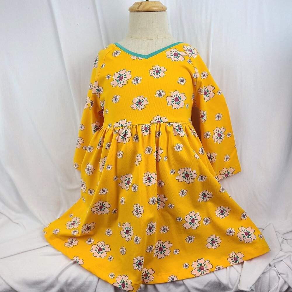 Matilda Jane Field Tripper Yellow Floral Long Sleeve A-Line Dress 4